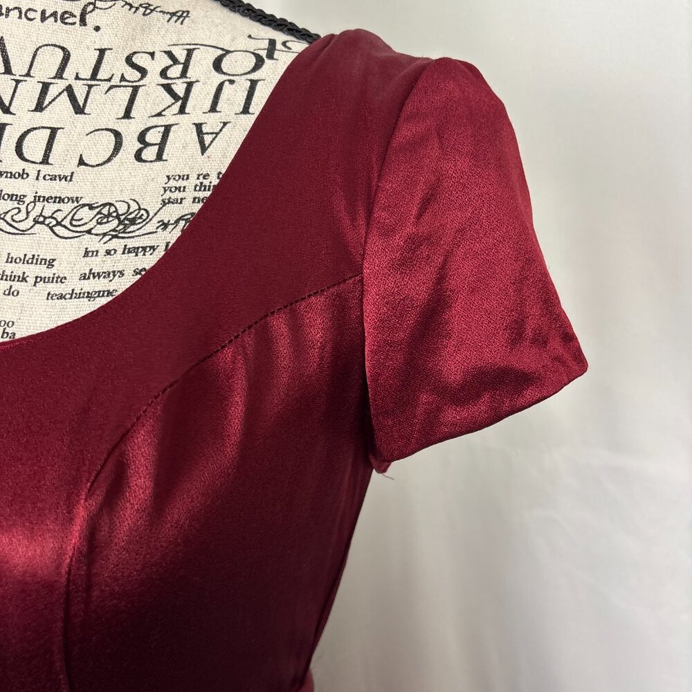 Vintage Burgundy Dress Women’s Size 6 Regency Romantic Castlecore Ren Faire - Picture 4 of 15